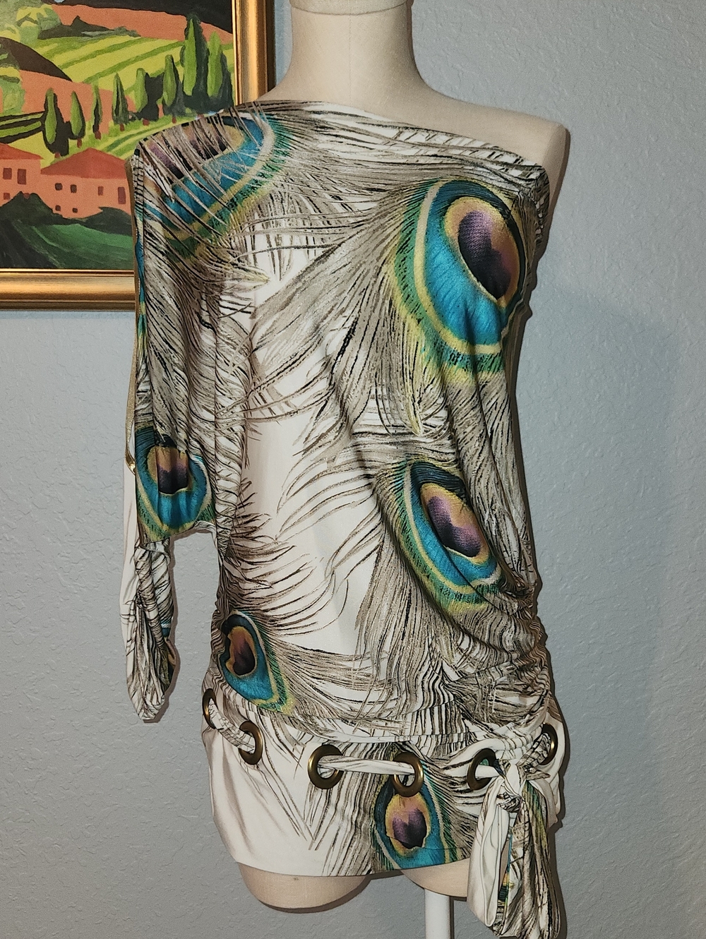 Peacock Feather Print Blouse